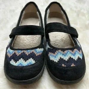 Orthaheel Alta Slippers  Black / Blue / Pink Zigzag Size 5